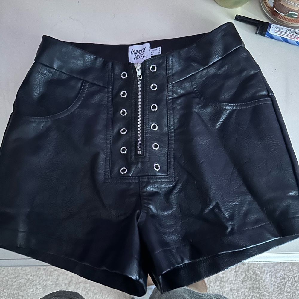Princess Polly leather shorts